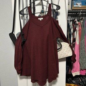 Umgee cold shoulder tunic top